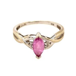 10k Marquise Pink Topaz Ring